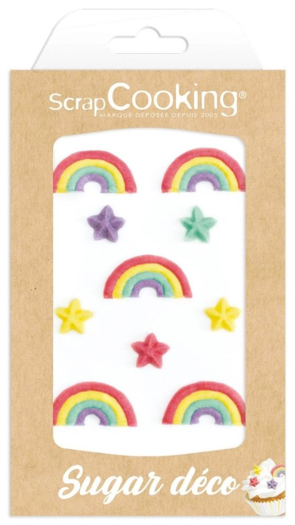 10 Stk.  Zucker Deko Regenbogen und Sternen in Gelb präsentiert im Onlineshop von KAQTU Design AG. Zutaten ist von Scrap Cooking