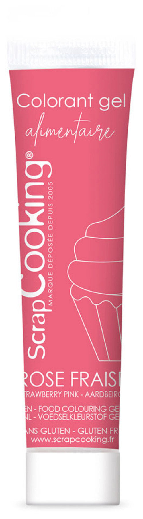 Lebensmittelfarbe Gel erdbeer-rosa 20g in Pink präsentiert im Onlineshop von KAQTU Design AG. Zutaten ist von Scrap Cooking