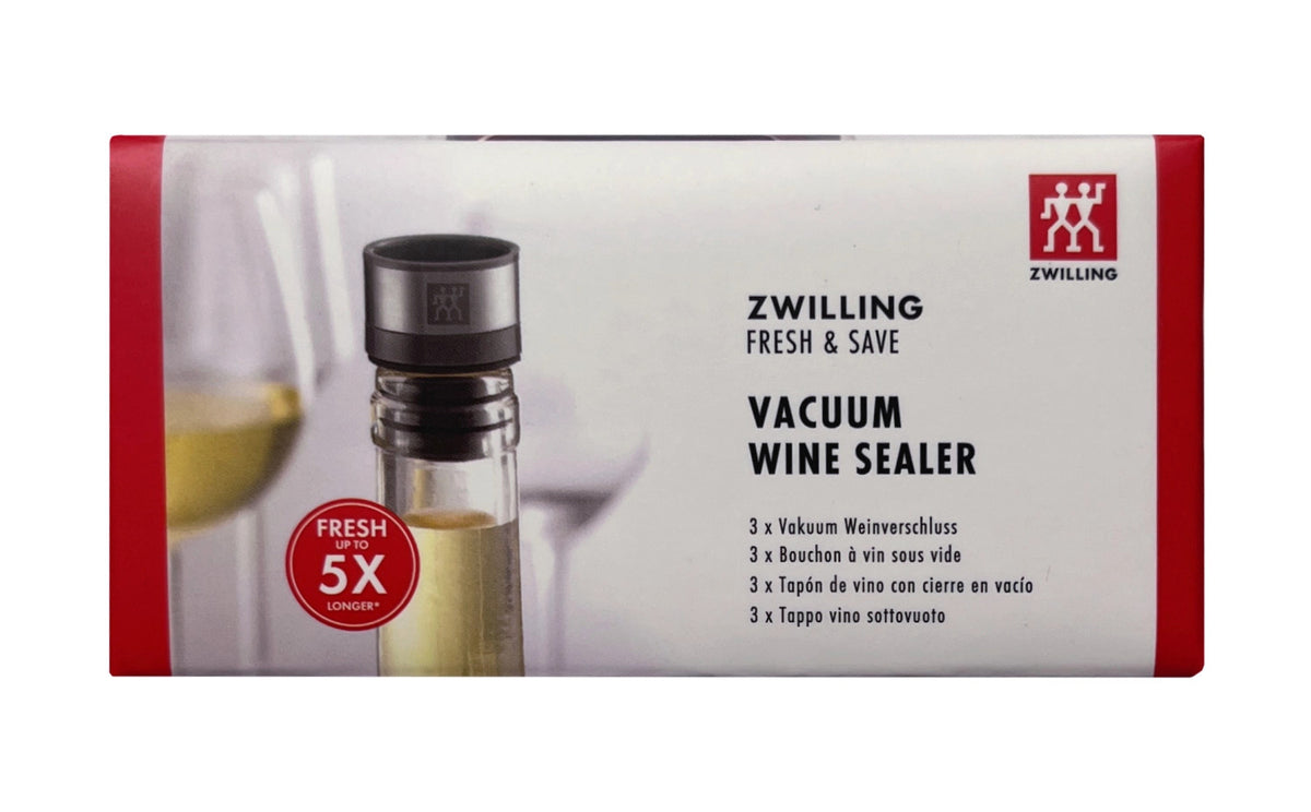 Vakuum Weinverschluss 3-tlg., 3x3x4 cm, grau in Schwarz präsentiert im Onlineshop von KAQTU Design AG. Barzubehör ist von Zwilling Kitchen