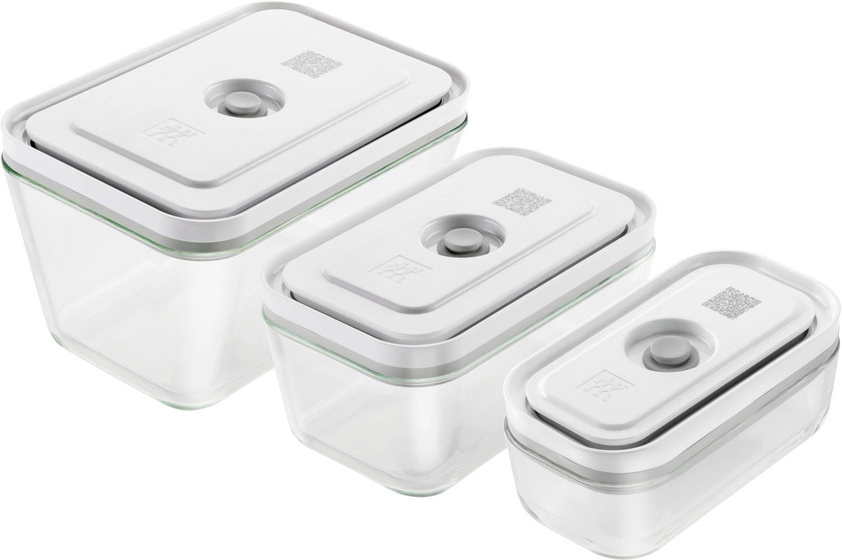 Vakuumbox S,M,L Glas - 3tlg. in Transparent präsentiert im Onlineshop von KAQTU Design AG. Aufbewahrungsbehälter ist von Zwilling Kitchen