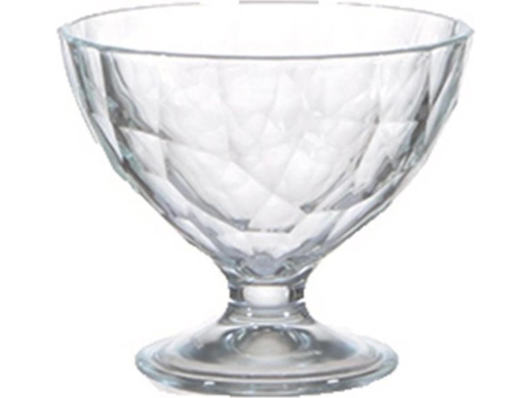 Transparente Coupe Diamond Schale von GHA, perfekt für Müsli und Desserts, vereint modernes Design mit Funktionalität für jeden Anlass.