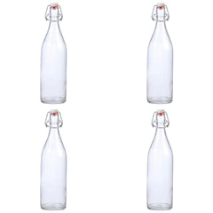 4er Set Flasche Lory 1 l  mit Porzellan-Bügelverschluss