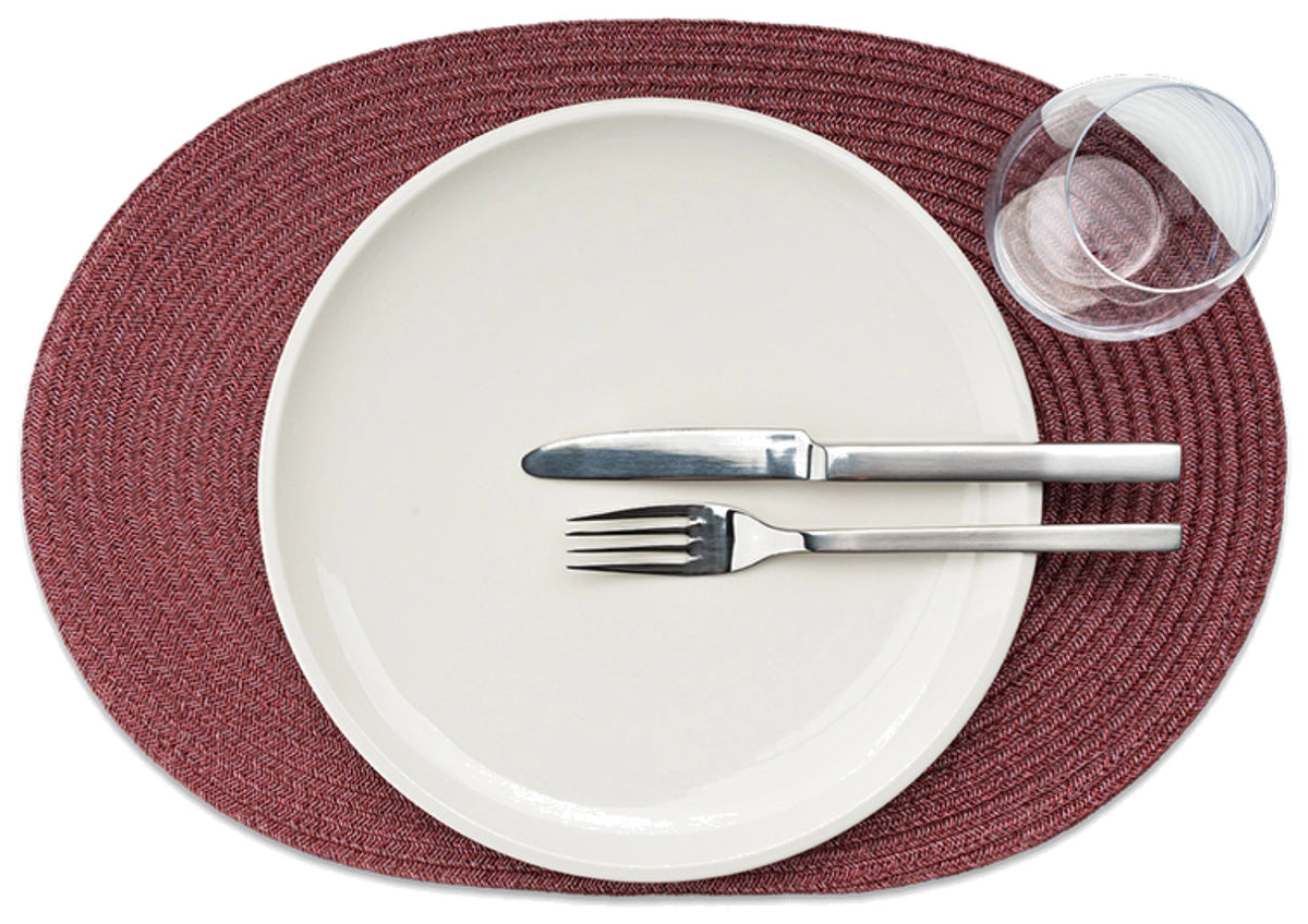 Tischset oval, weinrot in Rot präsentiert im Onlineshop von KAQTU Design AG. Tischset ist von Continenta