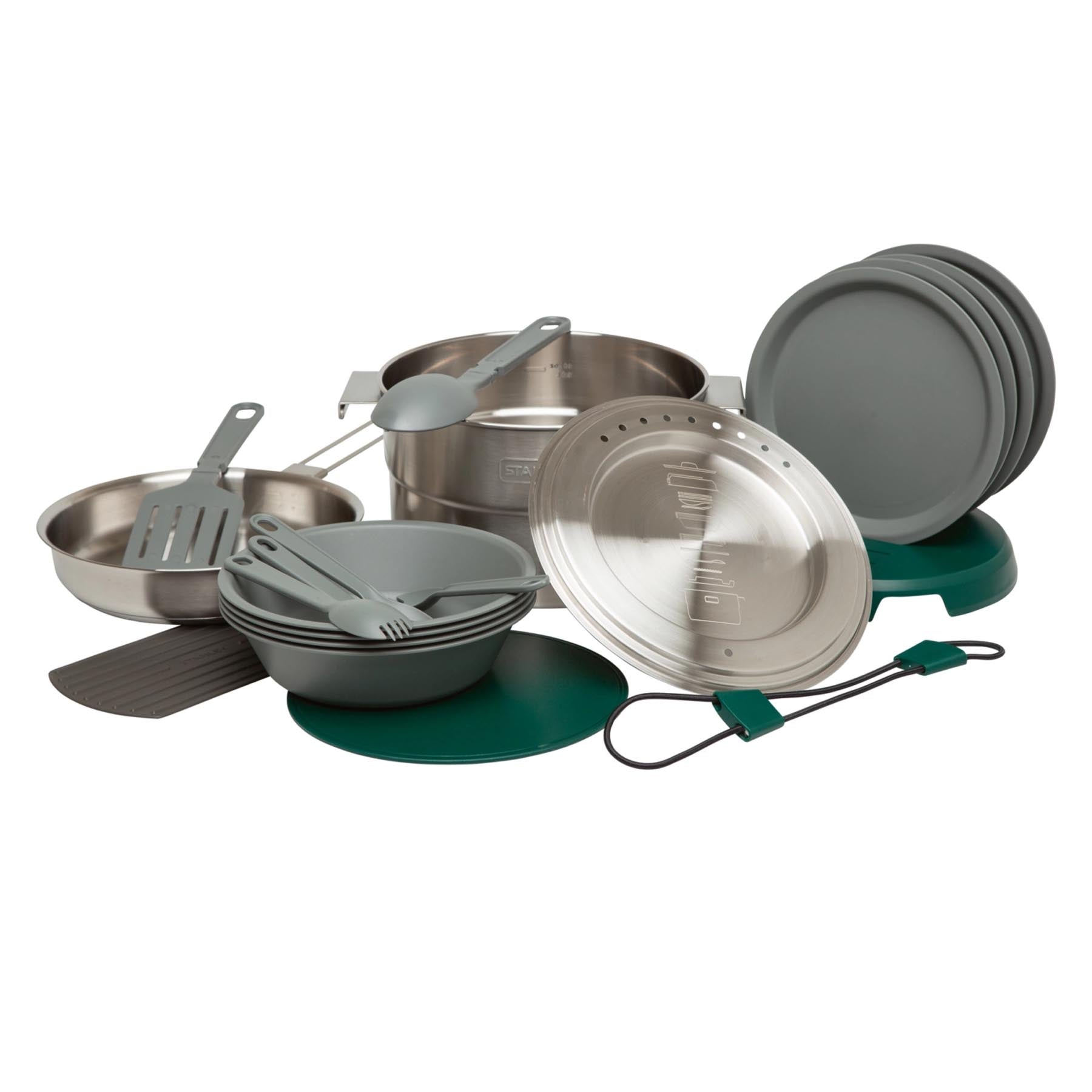 Vielseitiges Camping-Kochset von Stanley, 3.5l, ideal für Outdoor-Abenteuer, in elegantem Silber, perfekt für die Zubereitung von Mahlzeiten im Freien.
