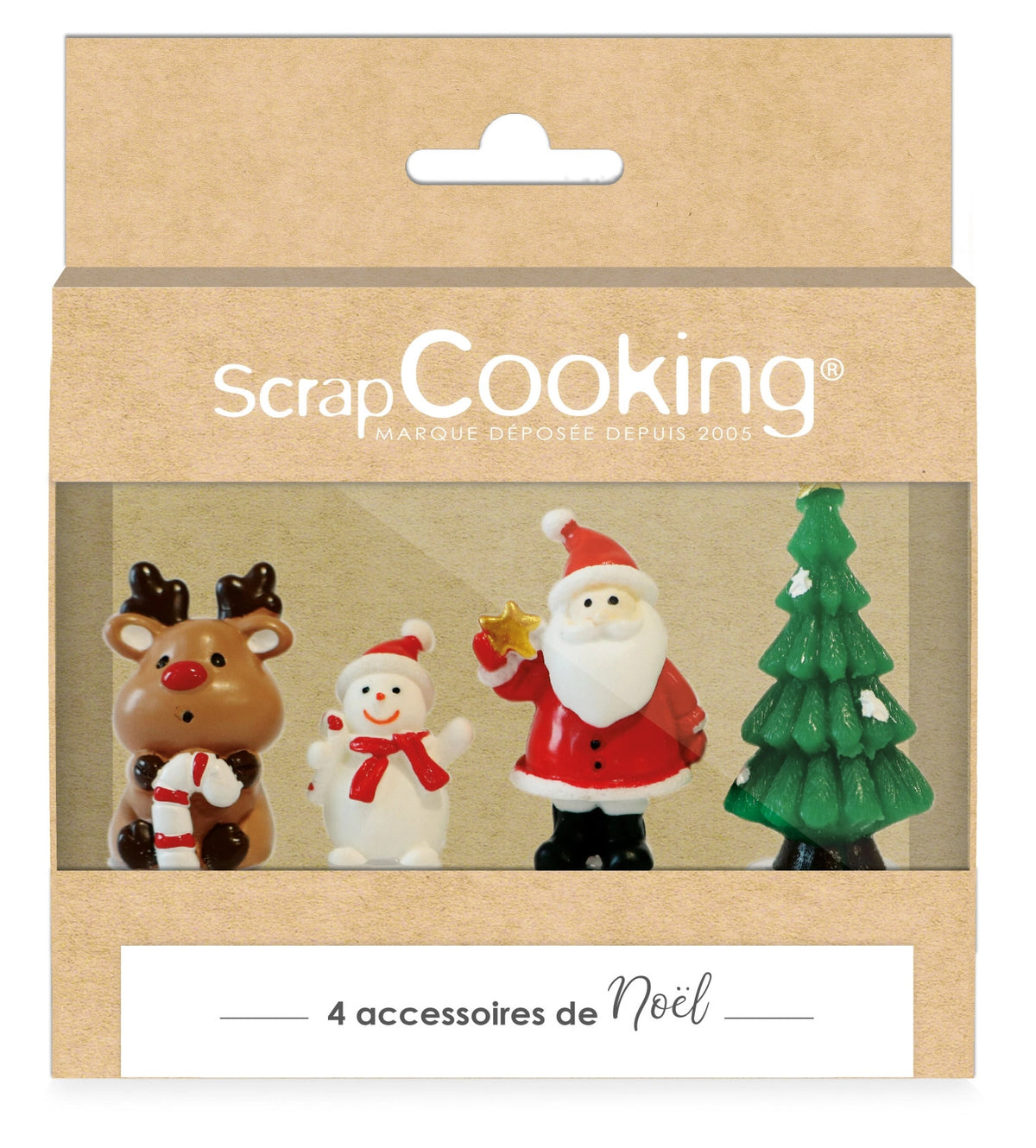 4er Set Tortendeko Weihnachten Figuren Kunstharz in Mehrfarbig präsentiert im Onlineshop von KAQTU Design AG. Küchenhelfer ist von Scrap Cooking