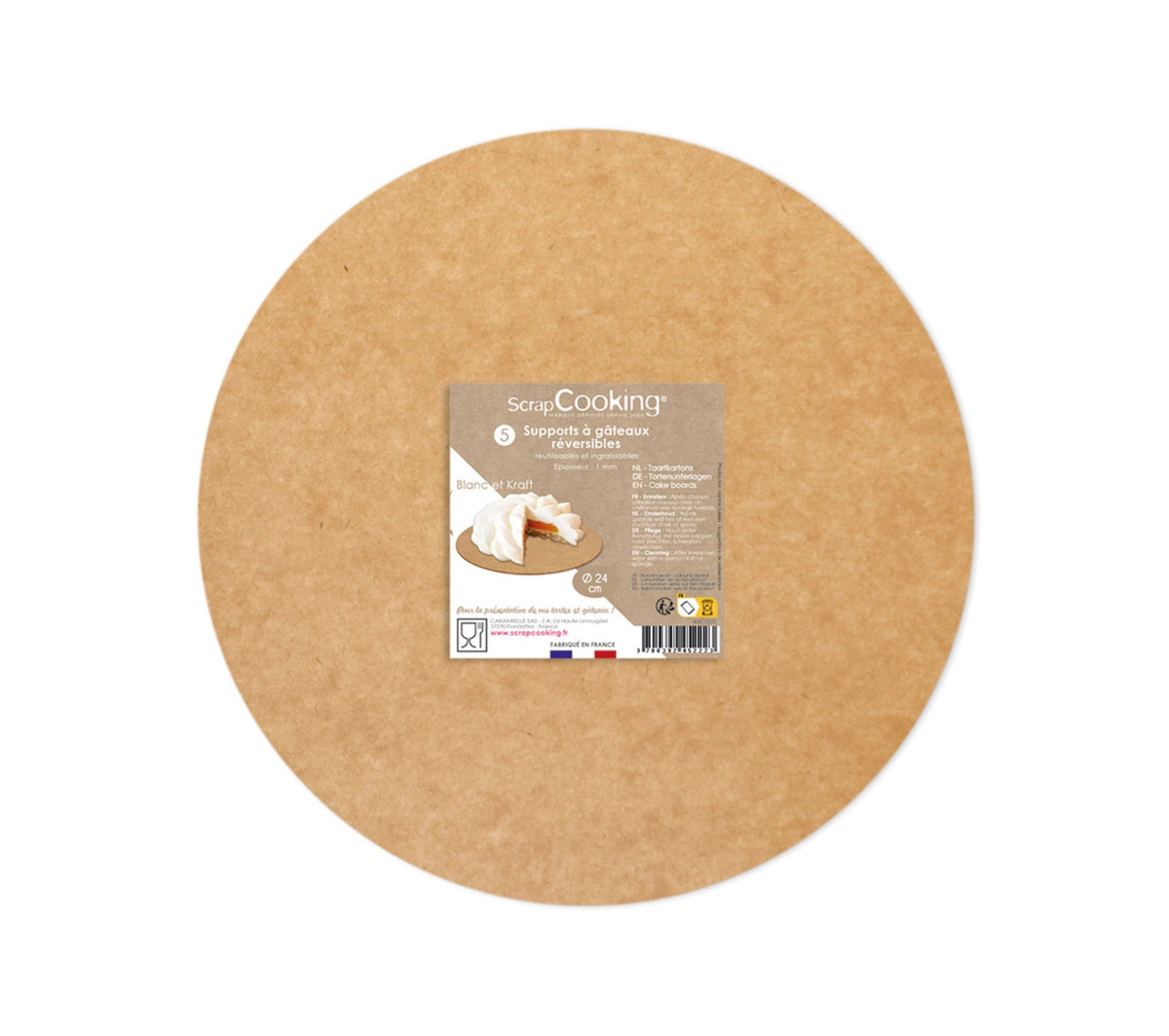 5er Set Kuchenunterlage Kraftpapier D24cm in Braun präsentiert im Onlineshop von KAQTU Design AG. Backen ist von Scrap Cooking