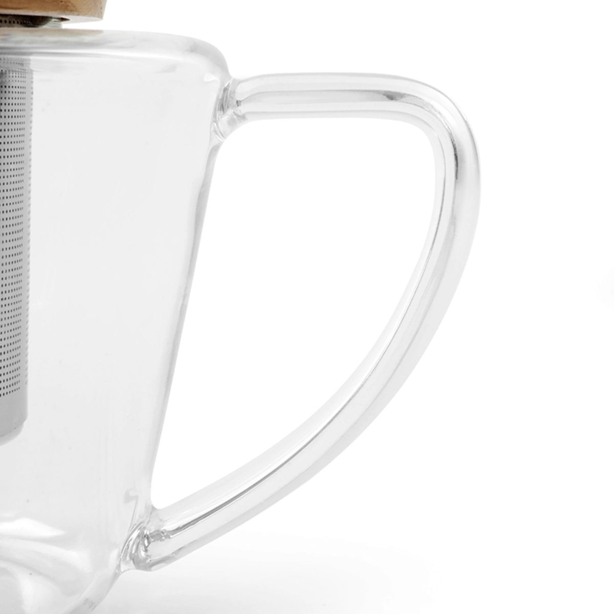 Infusion Teekrug mit Holzdeckel 0.5l Borosilikat in Weiss präsentiert im Onlineshop von KAQTU Design AG. Krug ist von Viva