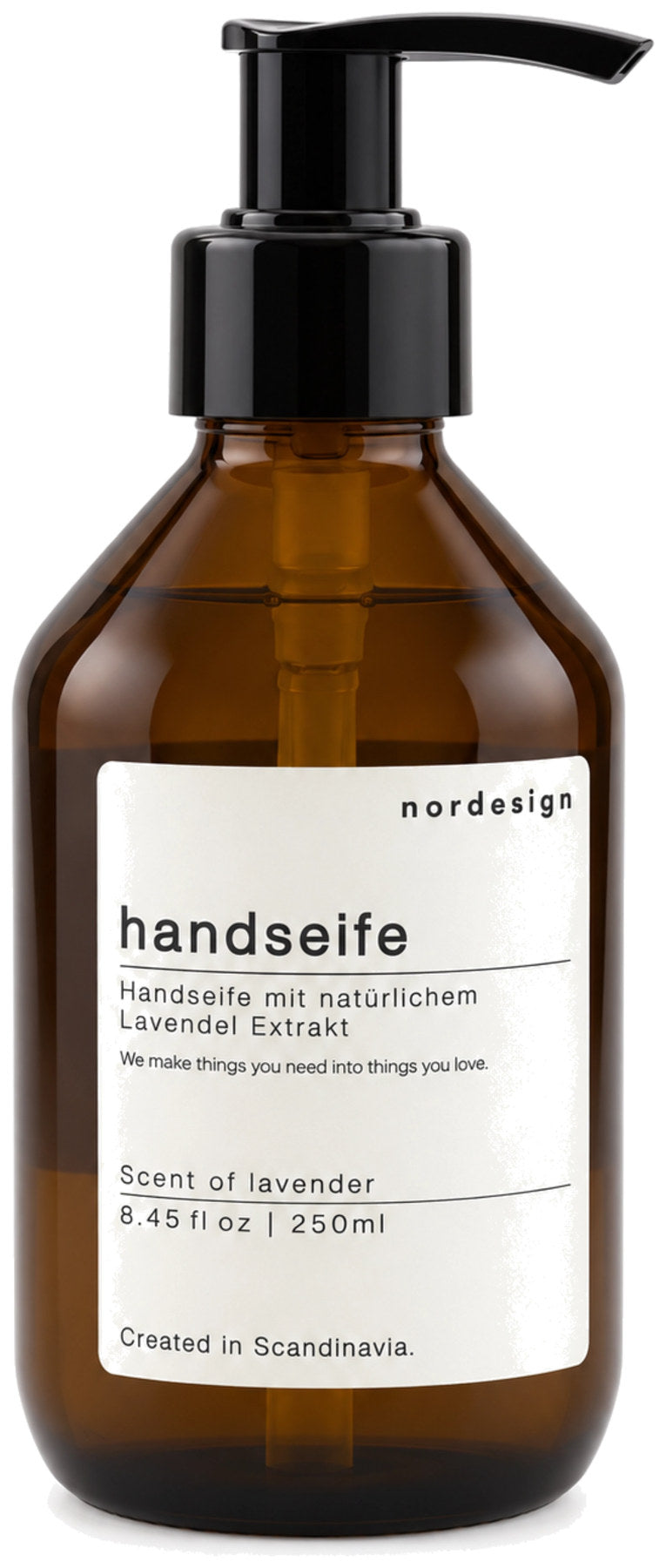Hand Soap Handseife Lavendel 250ml Kunststoff-Pumpspender in Braun präsentiert im Onlineshop von KAQTU Design AG. Pflege ist von Nordesign