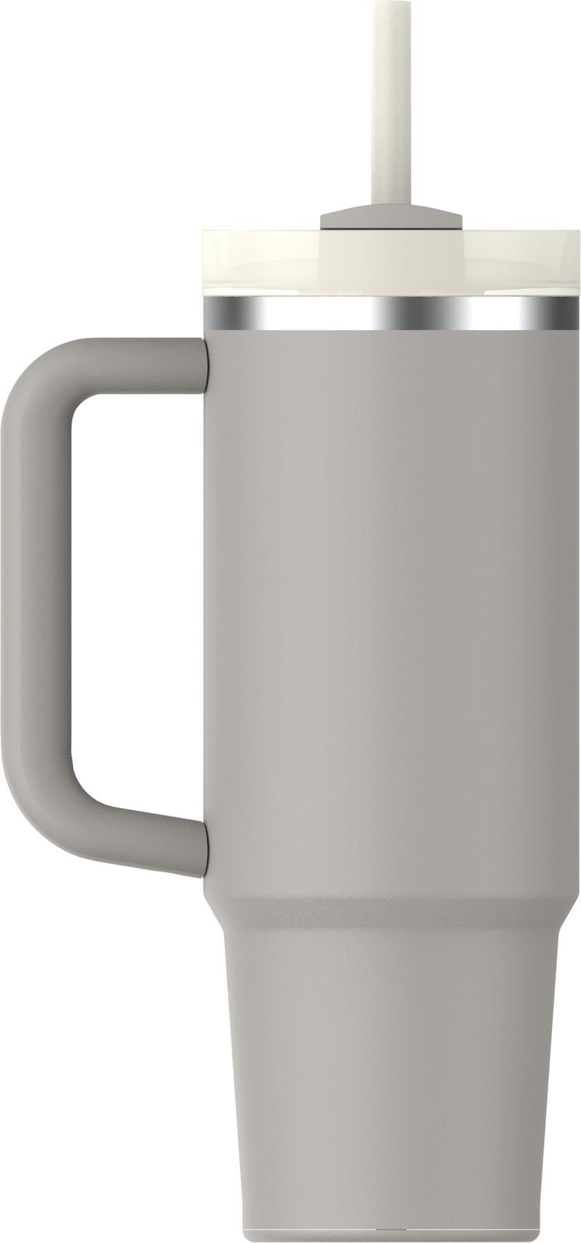 Moderne Stanley Quencher FlowState 0.89l in schickem Ash-Grau, perfekt für die Erfrischung bei Outdoor-Aktivitäten und im Alltag.
