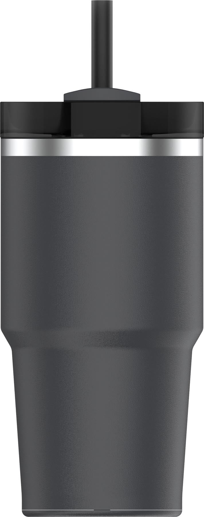 Moderne Stanley Quencher FlowState 0.6l in elegantem Schwarz, vielseitig einsetzbar für heiße und kalte Getränke, ideal für aktive Lebensstile.