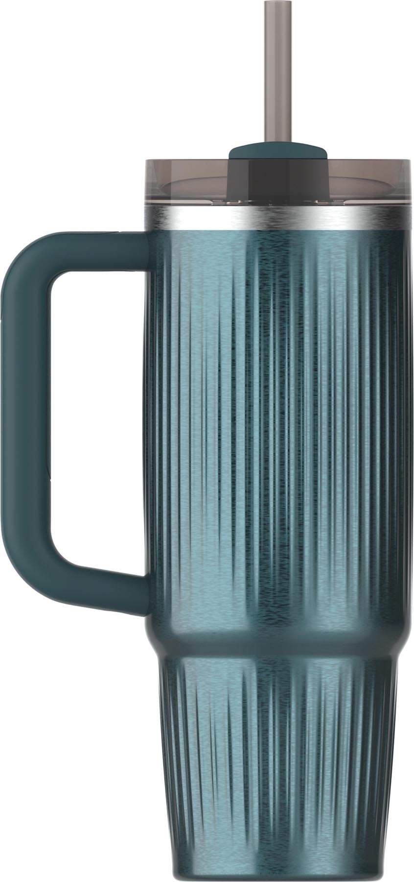 Stylische Stanley Thermosflasche Quencher Fluted 0.89l in leuchtendem Marina Shine Blau, perfekt für unterwegs und vielseitige Getränke.
