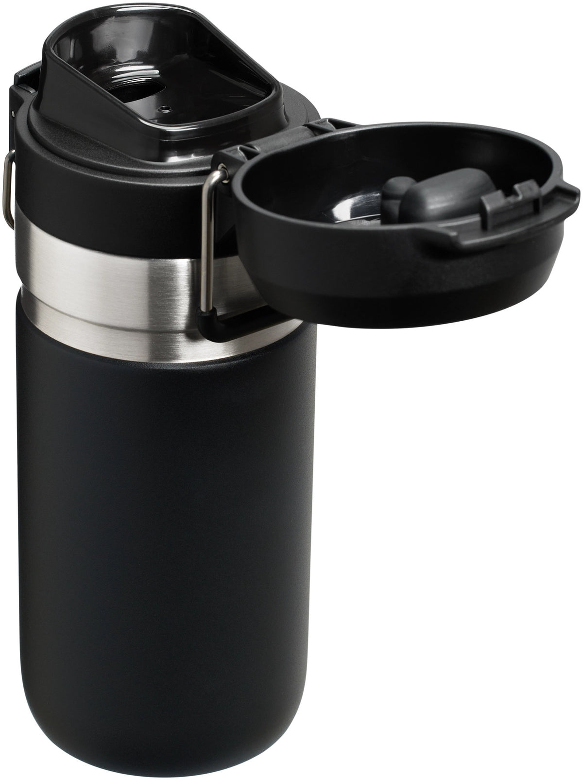 Quick-Flip Wasserflasche 0.47l black 2.0 in Schwarz präsentiert im Onlineshop von KAQTU Design AG. Thermosflasche ist von Stanley