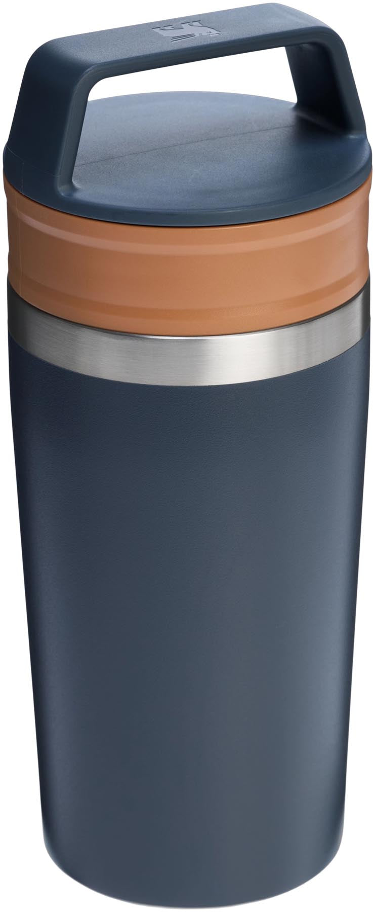 Eleganter blauer Café-To-Go Travel Mug 0.35l von Stanley, ideal für unterwegs, mit isolierender Funktion für heiße Getränke.