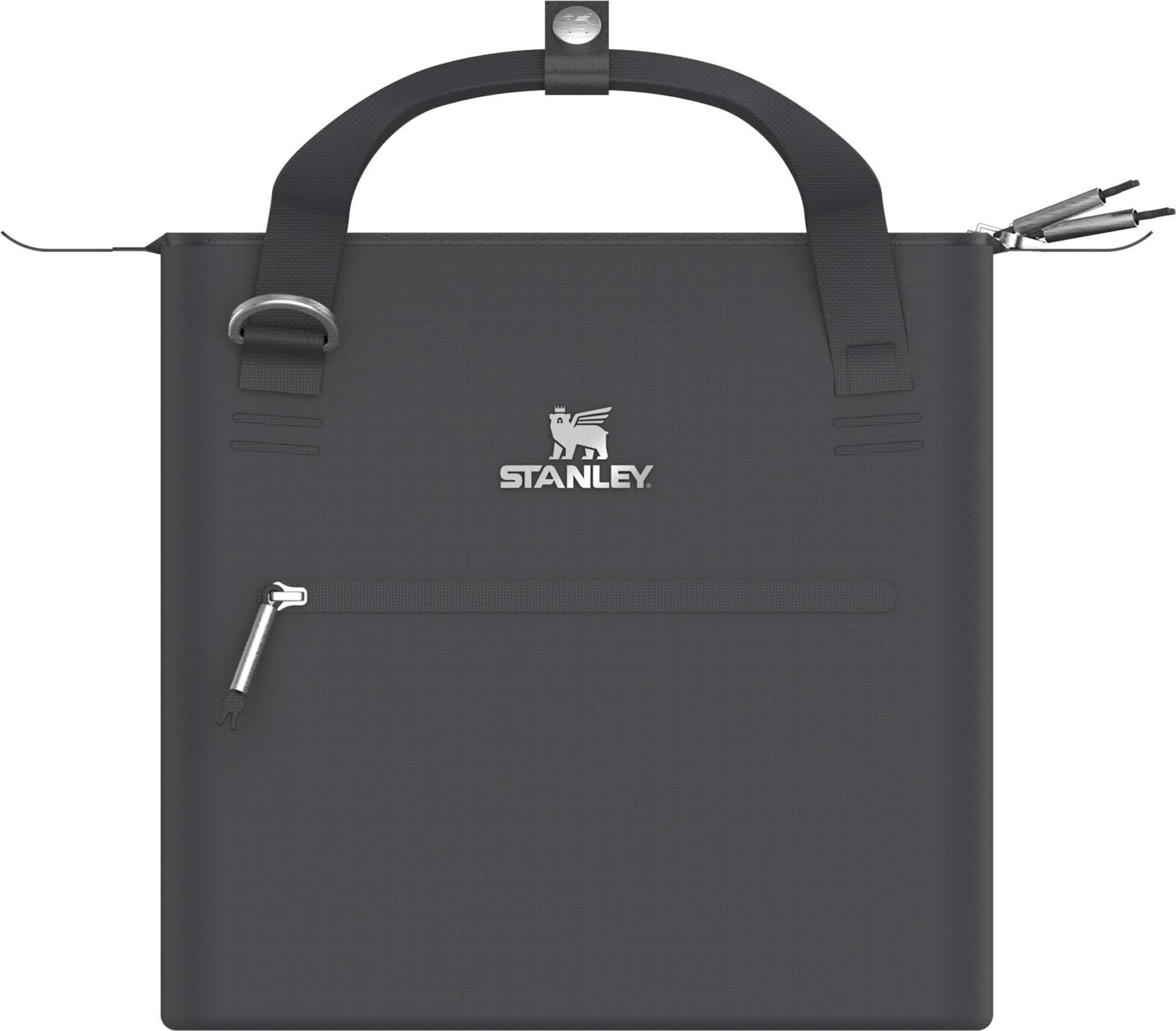Stylische schwarze Kühltasche von Stanley mit 7 Litern Volumen, perfekt für unterwegs, Picknicks und Ausflüge, kombiniert Funktionalität mit modernem Look.