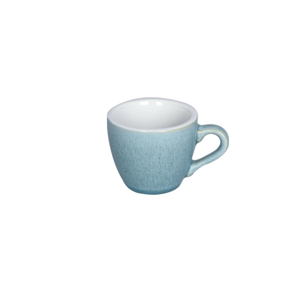 Blaue Espressotasse Egg von Loveramics mit matter Glasur, 80ml Fassungsvermögen, Masse 8.5 x 6.5 x 5.5 cm, Farbe Gletscher.