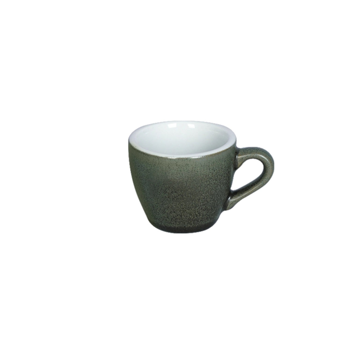 Grüne Espressotasse Egg von Loveramics mit matter, natürlicher Glasur, Fassungsvermögen 80 ml, Masse 8.5 x 6.5 x 5.5 cm.