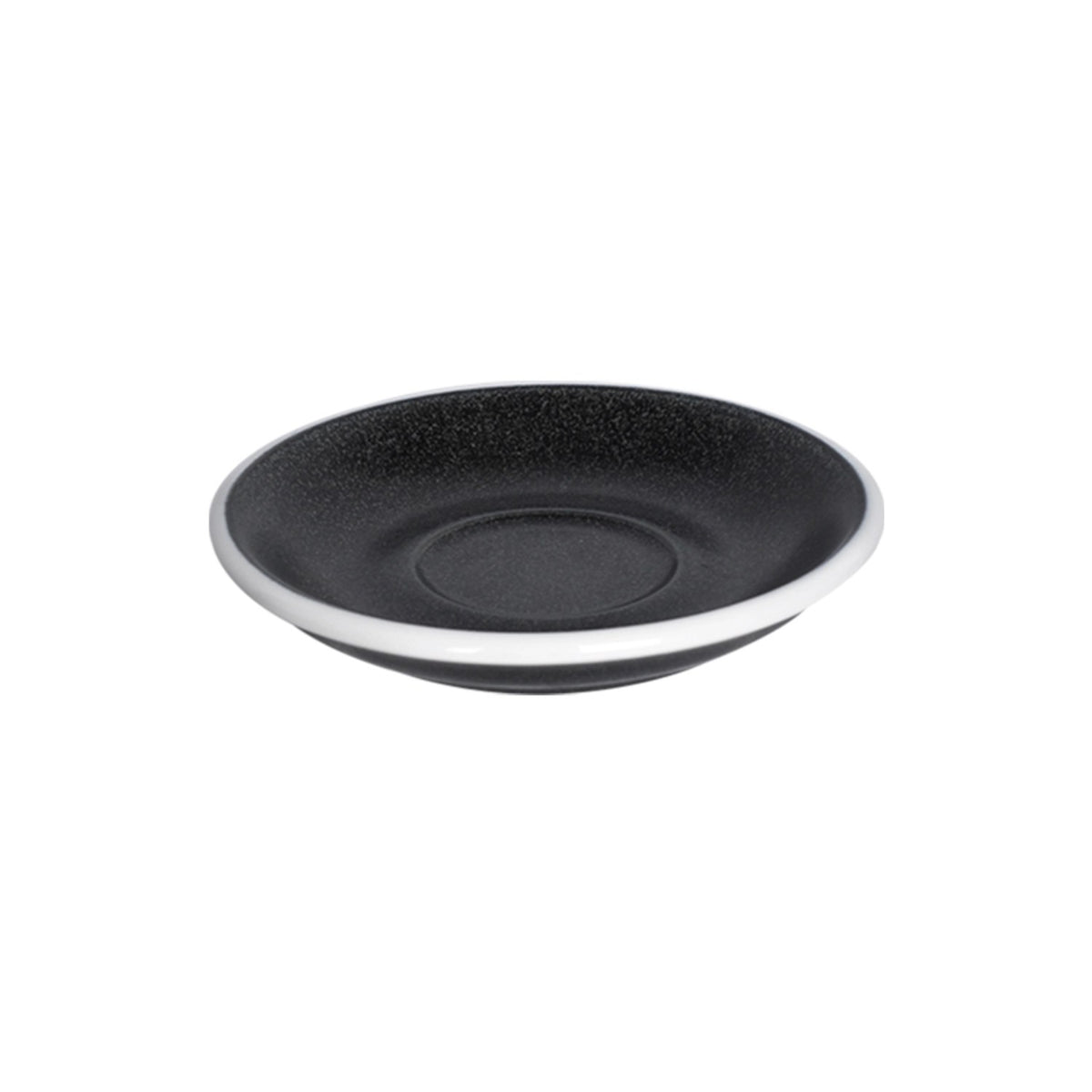 Runde Espresso-Untertasse in Anthrazit aus der Egg-Serie von Loveramics, Durchmesser 11.5cm, Höhe 2cm, schlichte Form ohne Muster.