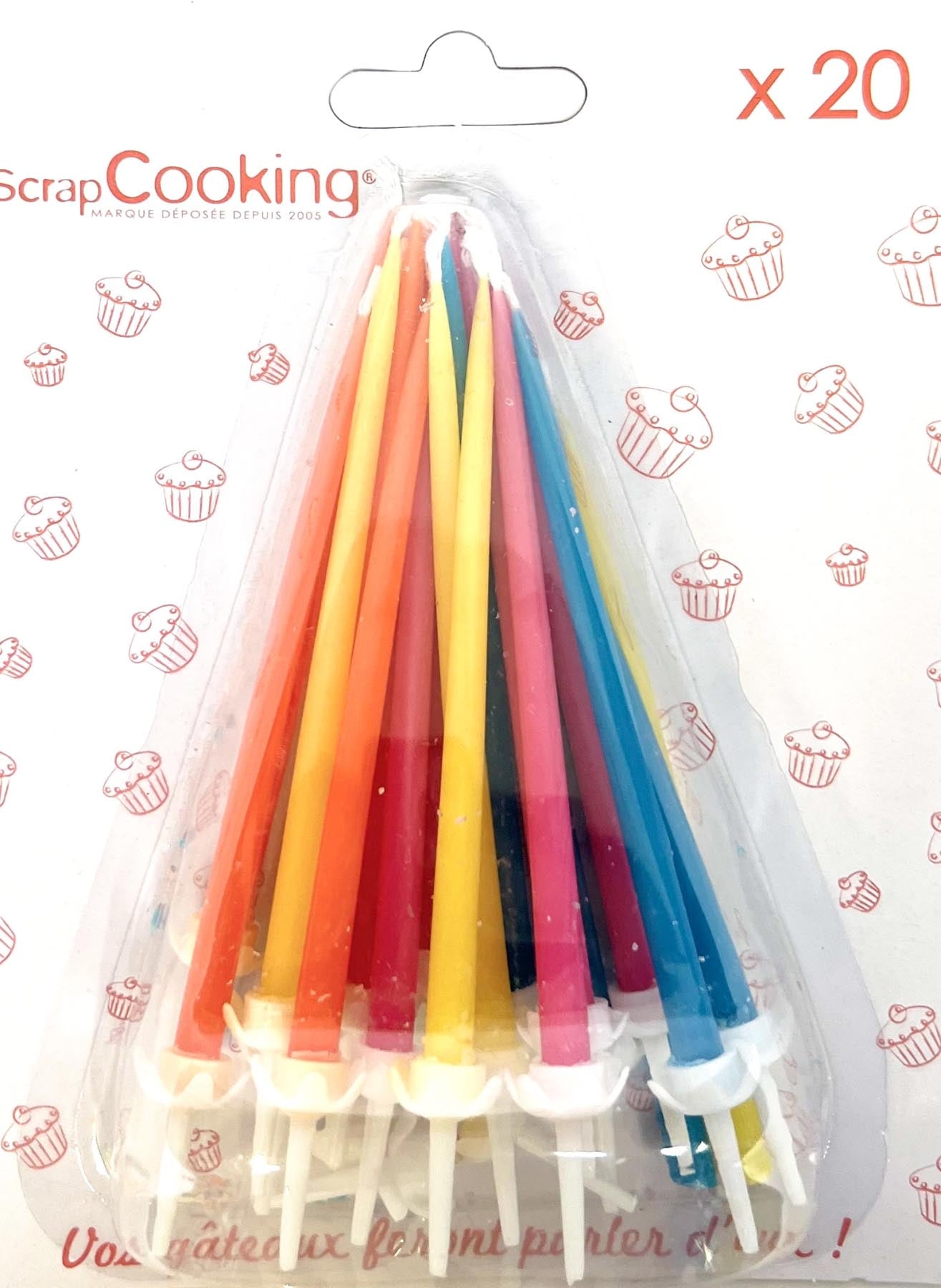 20er Set Kerzen lang bunt 12cm in Mehrfarbig präsentiert im Onlineshop von KAQTU Design AG. Kerzen ist von Scrap Cooking