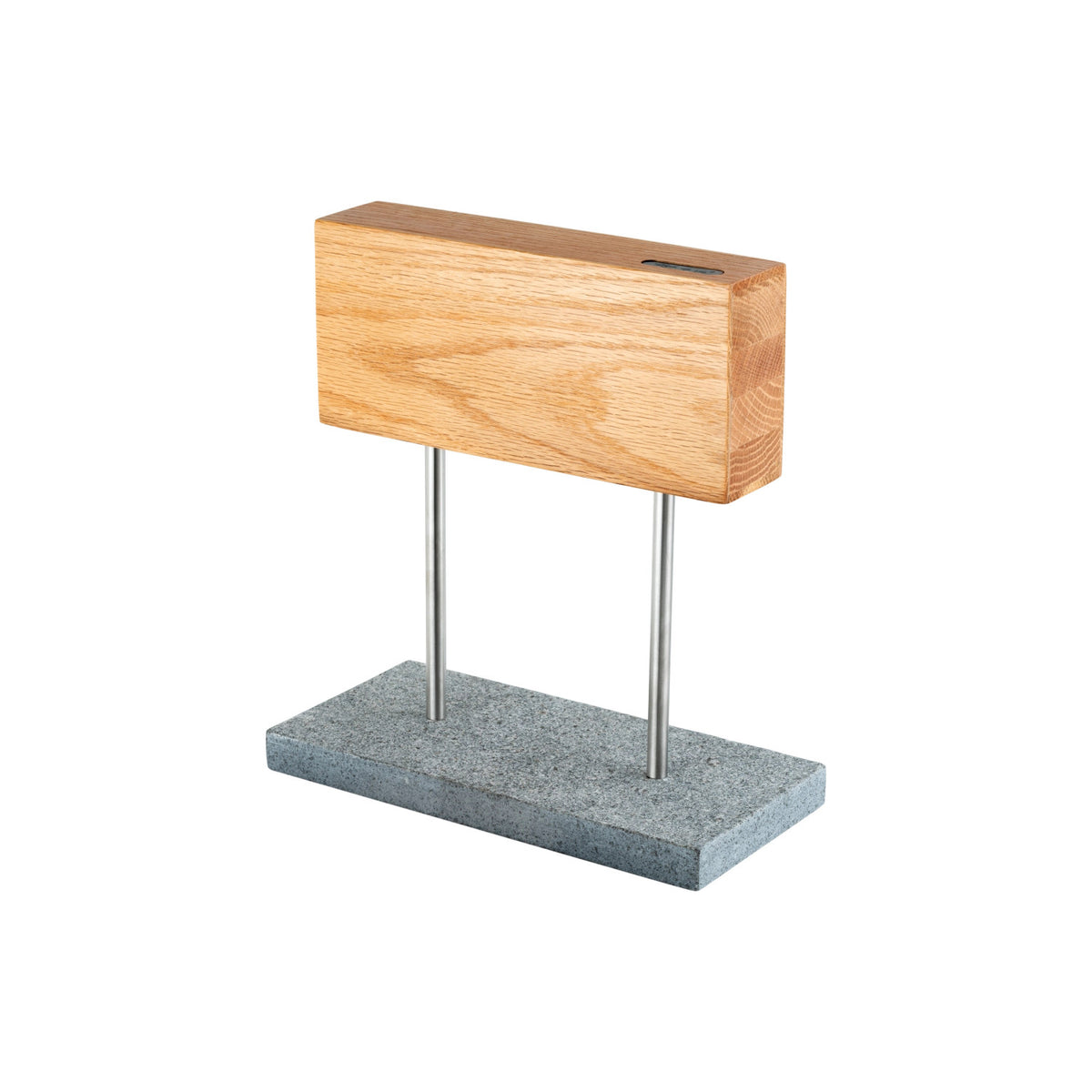 Magnetischer Messerblock Eiche auf Natursteinfuss in Beige präsentiert im Onlineshop von KAQTU Design AG. Messerblock ist von Style de Vie