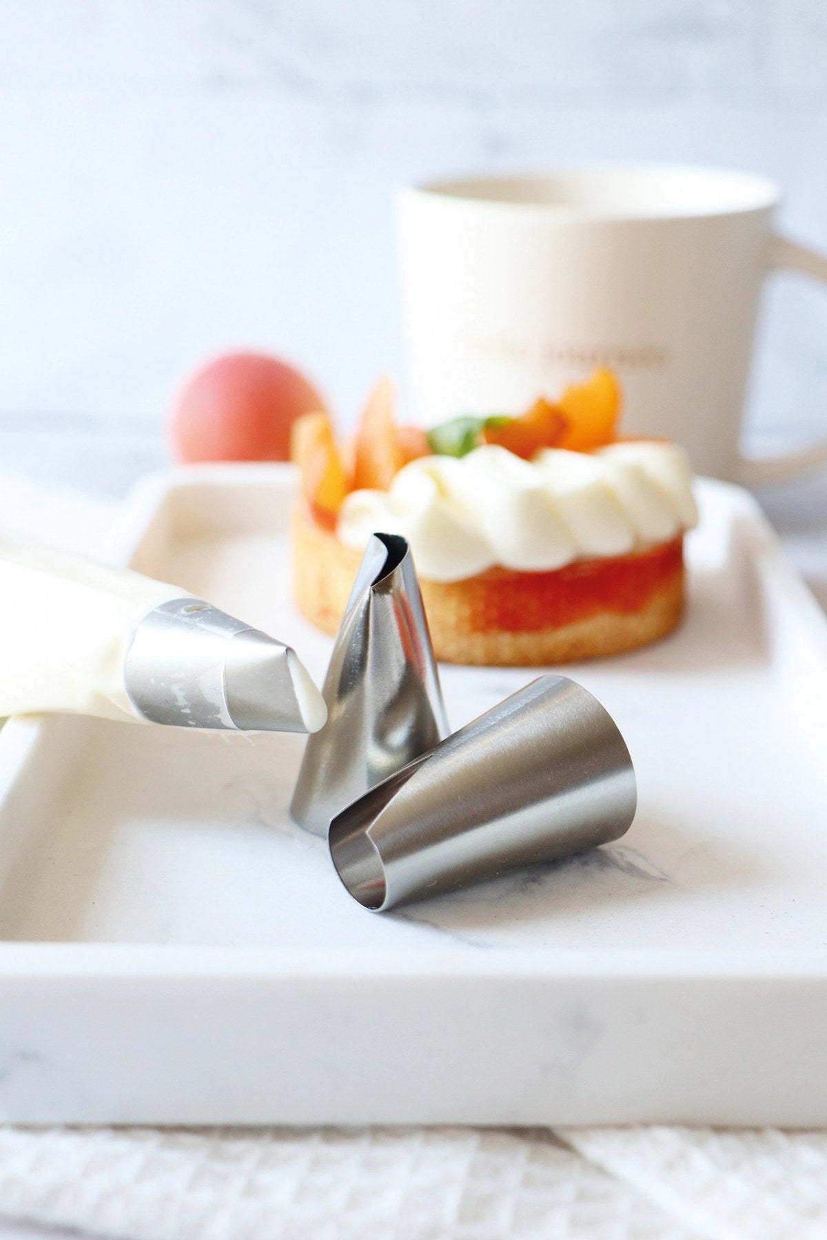 3er Set Spritztüllen Edelstahl für Tortendekoration in Grau präsentiert im Onlineshop von KAQTU Design AG. Backutensilien ist von Scrap Cooking