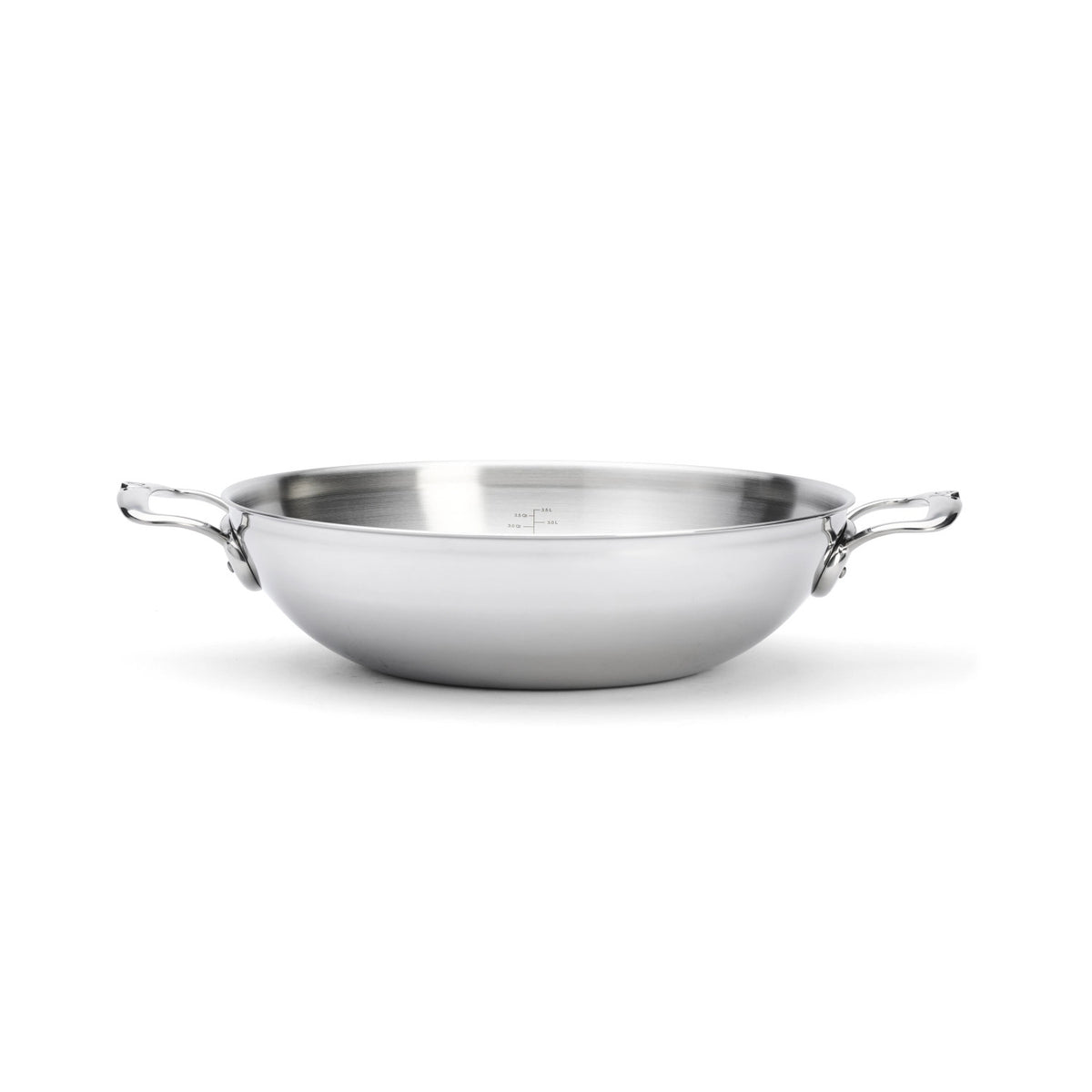 Affinity Wok mit zwei Griffen D32cm Edelstahl in Silber präsentiert im Onlineshop von KAQTU Design AG. Küchengerät ist von de Buyer