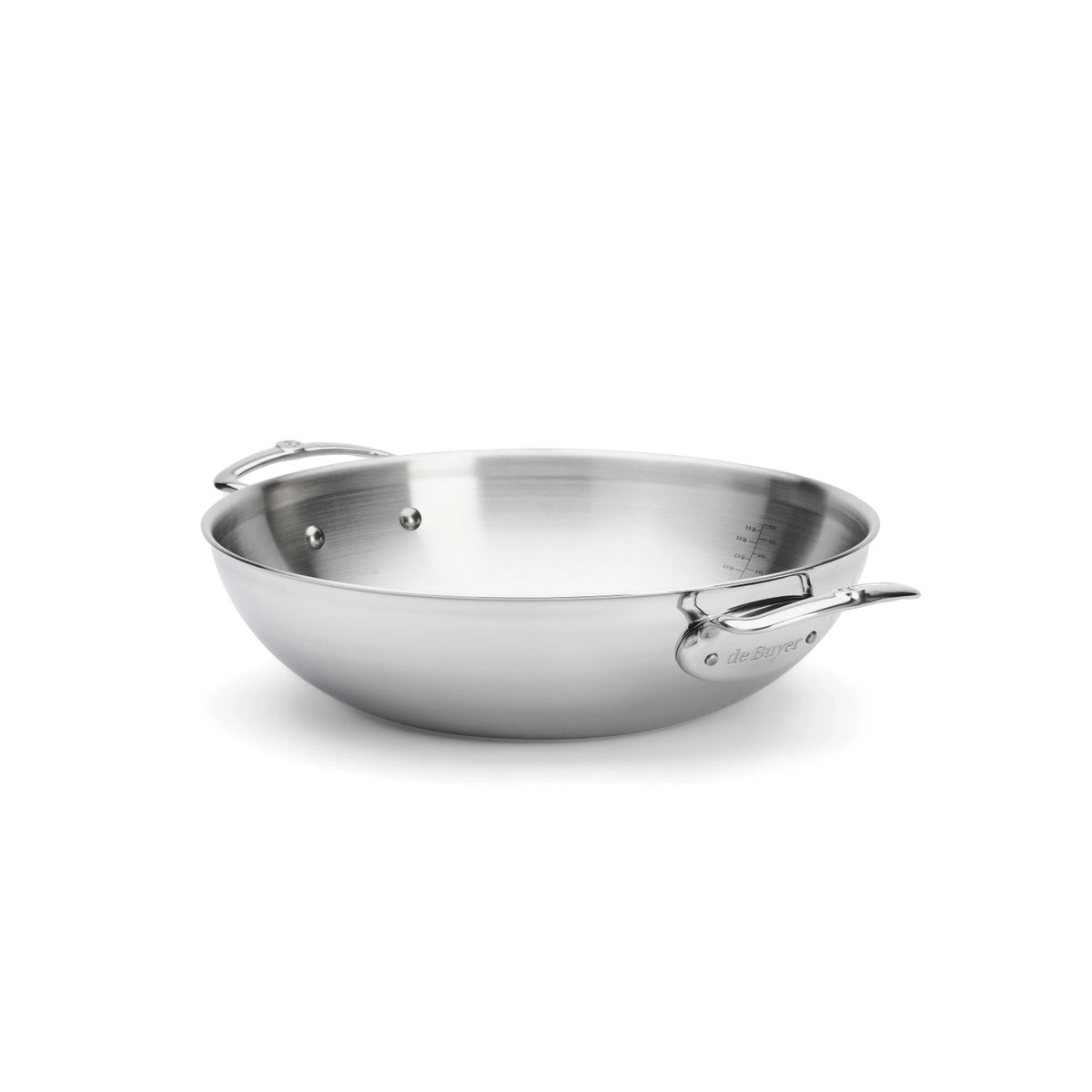 Affinity Wok mit zwei Griffen D32cm Edelstahl in Silber präsentiert im Onlineshop von KAQTU Design AG. Küchengerät ist von de Buyer