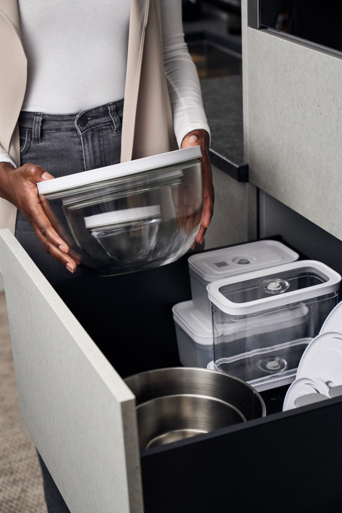 Fresh & Save Bowls Vakuumschüssel S, Glas in Transparent präsentiert im Onlineshop von KAQTU Design AG. Aufbewahrungsbeutel ist von Zwilling
