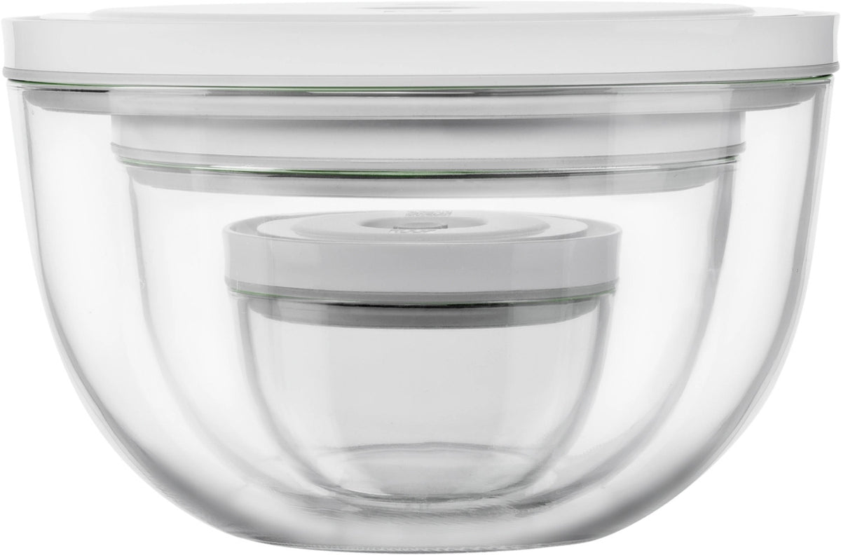 6tlg. Fresh & Save Bowls Vakuumschüssel Set, Glas in Transparent präsentiert im Onlineshop von KAQTU Design AG. Aufbewahrungsbeutel ist von Zwilling