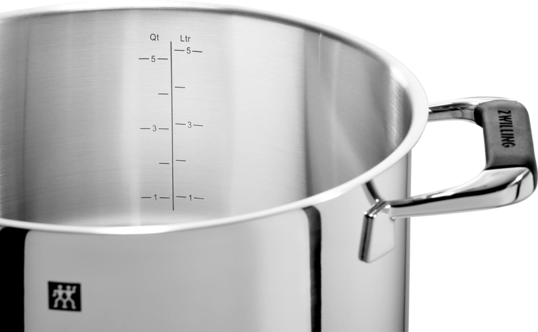 Elegantes 5-teiliges Kochtopfset von Zwilling Poletto, ideal für kreative Küchenabenteuer und ansprechende Präsentation von Gerichten.