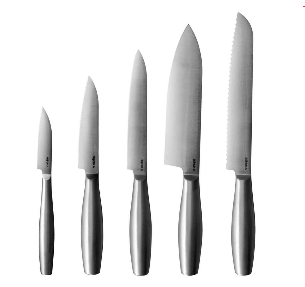 5tlg Copenhagen Küchenmesser Set in Grau präsentiert im Onlineshop von KAQTU Design AG. Küchenmesser ist von Boska