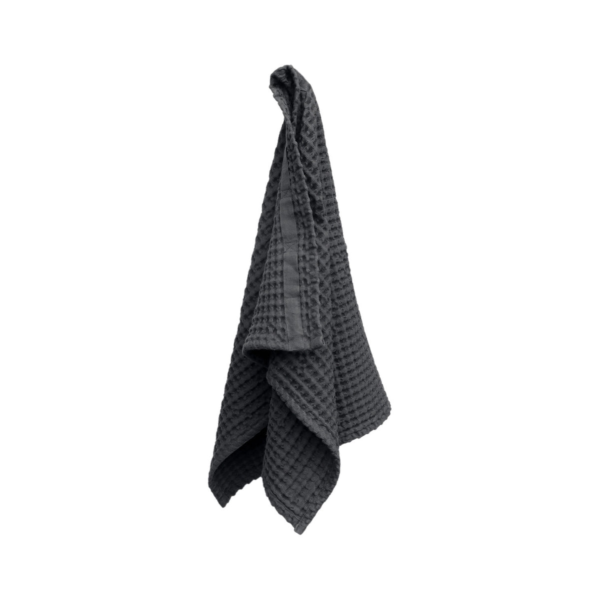 Big Waffle Handtuch 50x75cm dark grey Biobaumwolle in Grau präsentiert im Onlineshop von KAQTU Design AG. Handtuch ist von The Organic Company