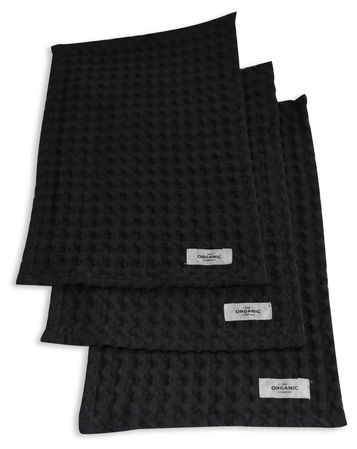 Big Waffle 3er Set Waschlappen 24x40cm dark grey Biobaumw. in Grau präsentiert im Onlineshop von KAQTU Design AG. Badetuch ist von The Organic Company