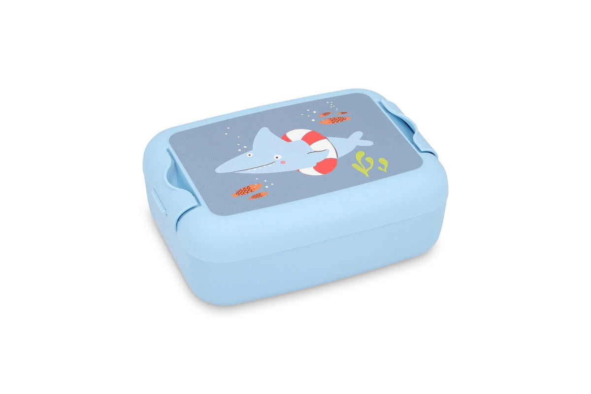 Silly Beasties Lunchbox Hai blau in Blau präsentiert im Onlineshop von KAQTU Design AG. Snackbox ist von Amuse