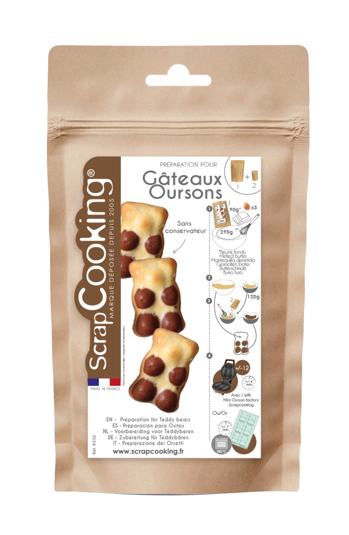 Fertigmischung für Teddybär Kuchen 295g in Mehrfarbig präsentiert im Onlineshop von KAQTU Design AG. Zutaten ist von Scrap Cooking