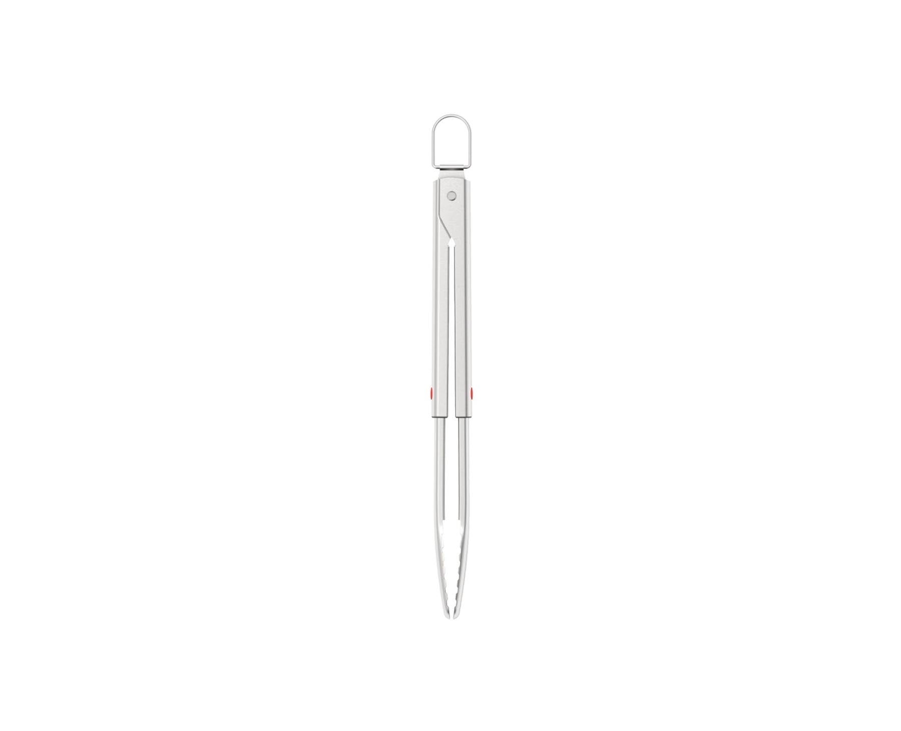Elegantes 2er Set aus Edelstahl mit Wender und Zange von Joseph Joseph, ideal für präzises Wenden und Servieren beim Grillen.