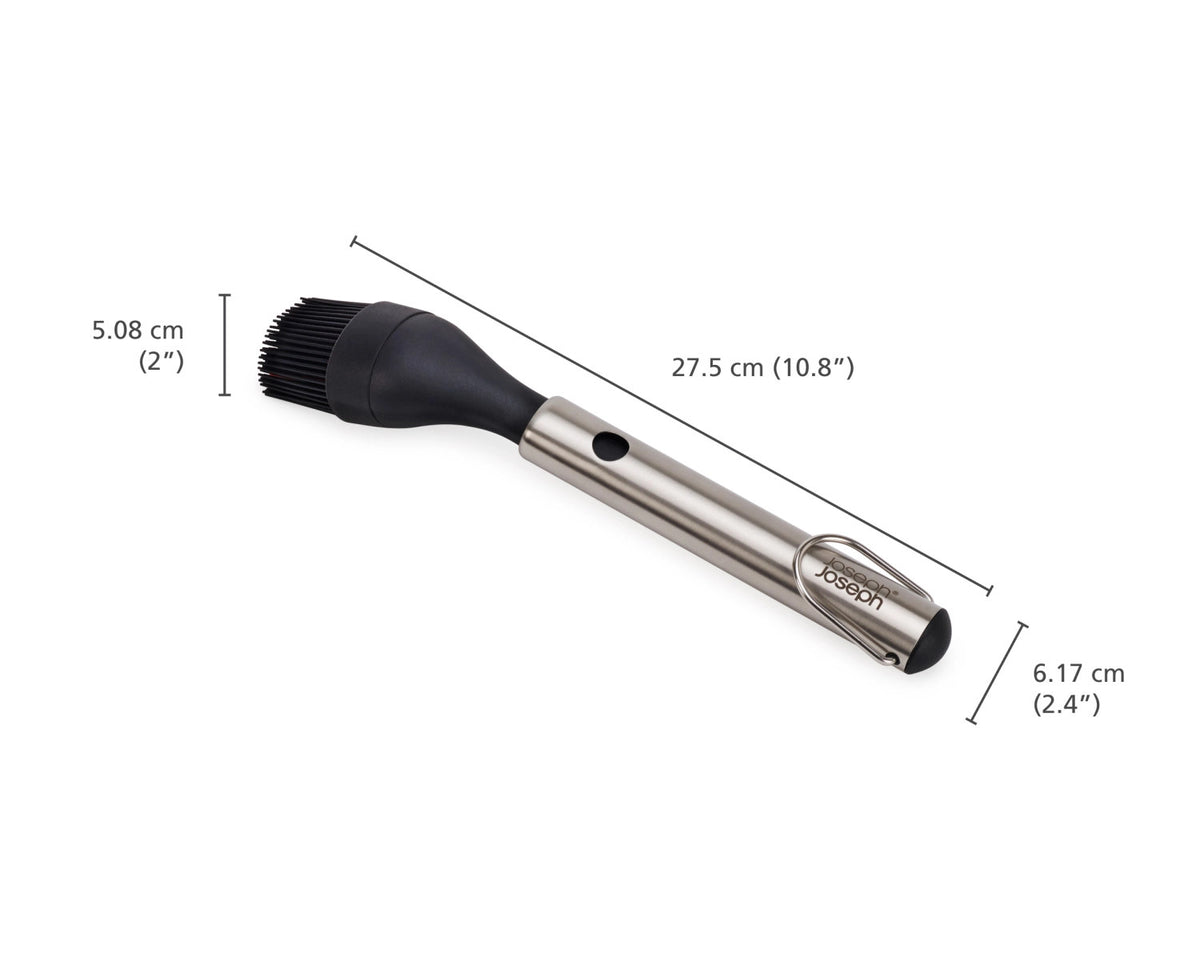 GrillOut BBQ Pinsel einziehbarer Kopf Silikon 34.9-27.5cm in Silber präsentiert im Onlineshop von KAQTU Design AG. Grillbesteck ist von Joseph Joseph