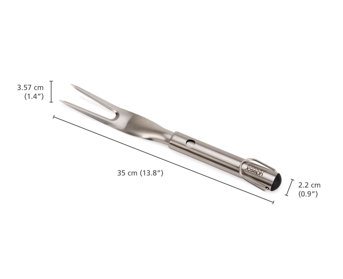 GrillOut BBQ Gabel einziehbarer Kopf  Edelstahl 41.7-35cm in Silber präsentiert im Onlineshop von KAQTU Design AG. Grillbesteck ist von Joseph Joseph