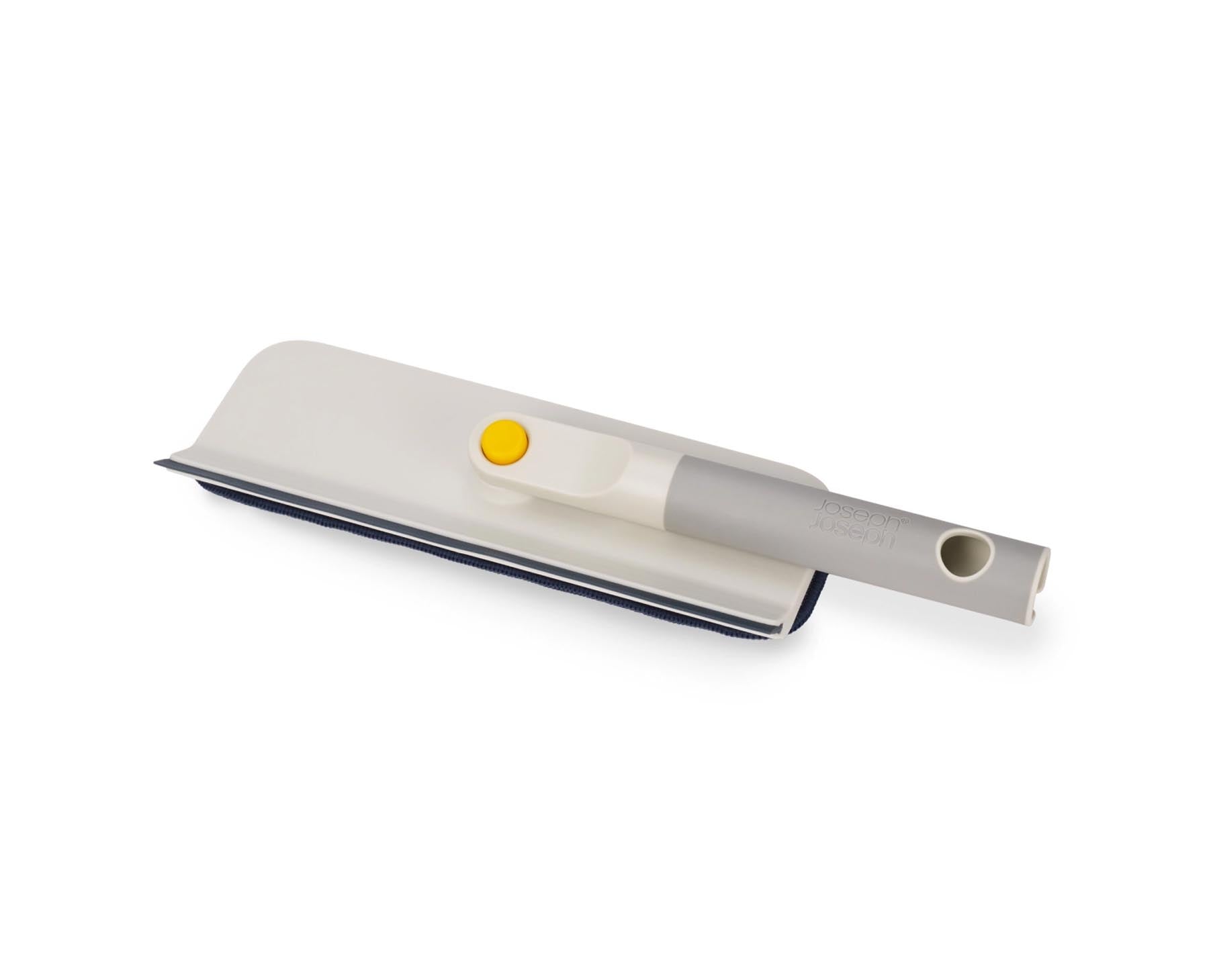 Praktischer CleanTech 2-in-1 Abzieher in elegantem Lichtstein-Grau, ideal für effizientes Abziehen und Trocknen von Fenstern und Fliesen.
