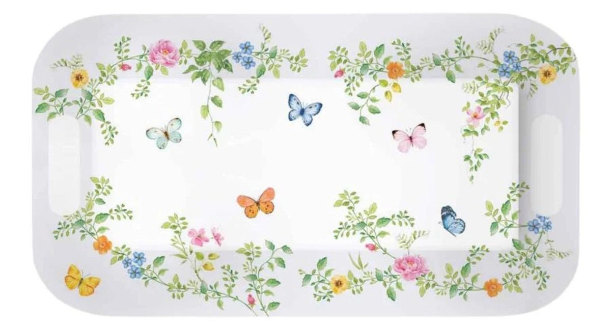 Dancing Butterflies Tablett mit Griffen 40x21cm in Mehrfarbig präsentiert im Onlineshop von KAQTU Design AG. Tablett ist von Easy Life