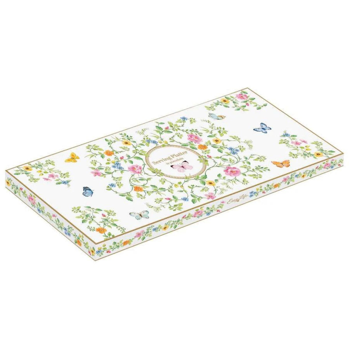 Dancing Butterflies Servierplatte 36x14.5cm Porzellan in Mehrfarbig präsentiert im Onlineshop von KAQTU Design AG. Schale ist von Easy Life