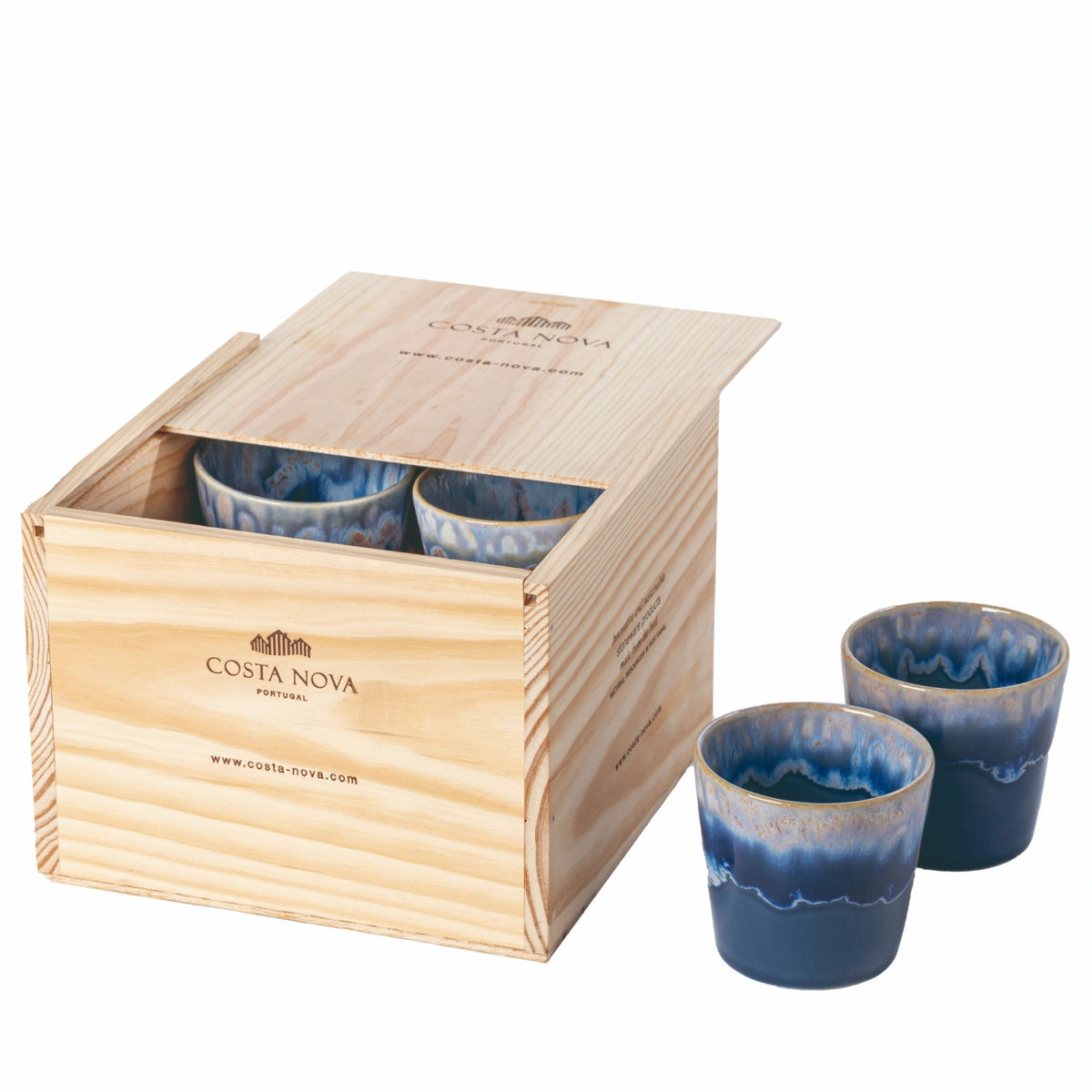 8er Set Grespresso Geschenkbox Kaffeetasse 190ml denim in Blau präsentiert im Onlineshop von KAQTU Design AG. Tasse ist von Costa Nova