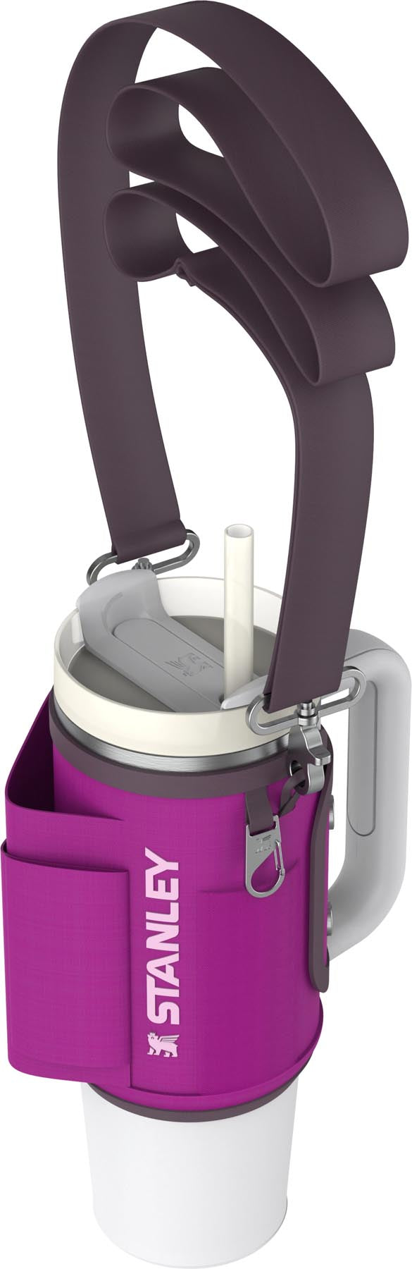Violette Stanley Thermosflasche All-Day Quencher Carry-All, 0.89l, perfekt für den täglichen Gebrauch, mit ergonomischem Design und praktischem Tragegriff.