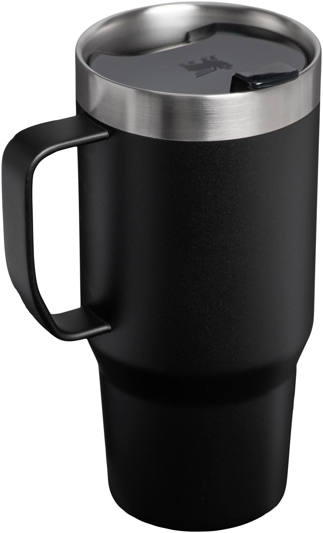 Schwarze Everyday Suburban Mug 0.7l von Stanley, ideal für unterwegs, mit modernem Design und praktischer Handhabung.