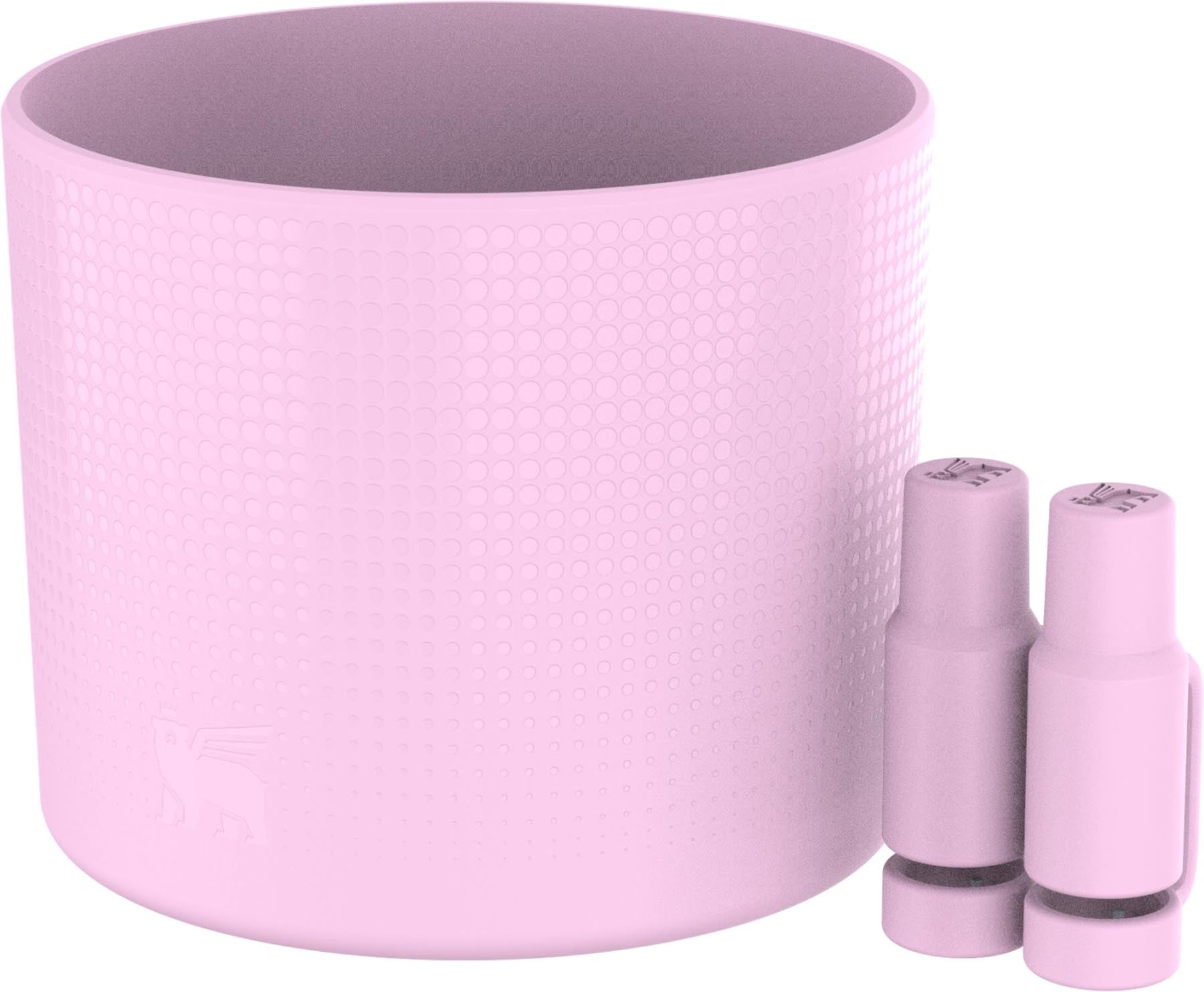 Elegante Stanley Quencher Thermosflasche 1.18l in sanftem Cherry Blossom, ausgestattet mit rutschfester Oberfläche und praktischer Strohhalmabdeckung.