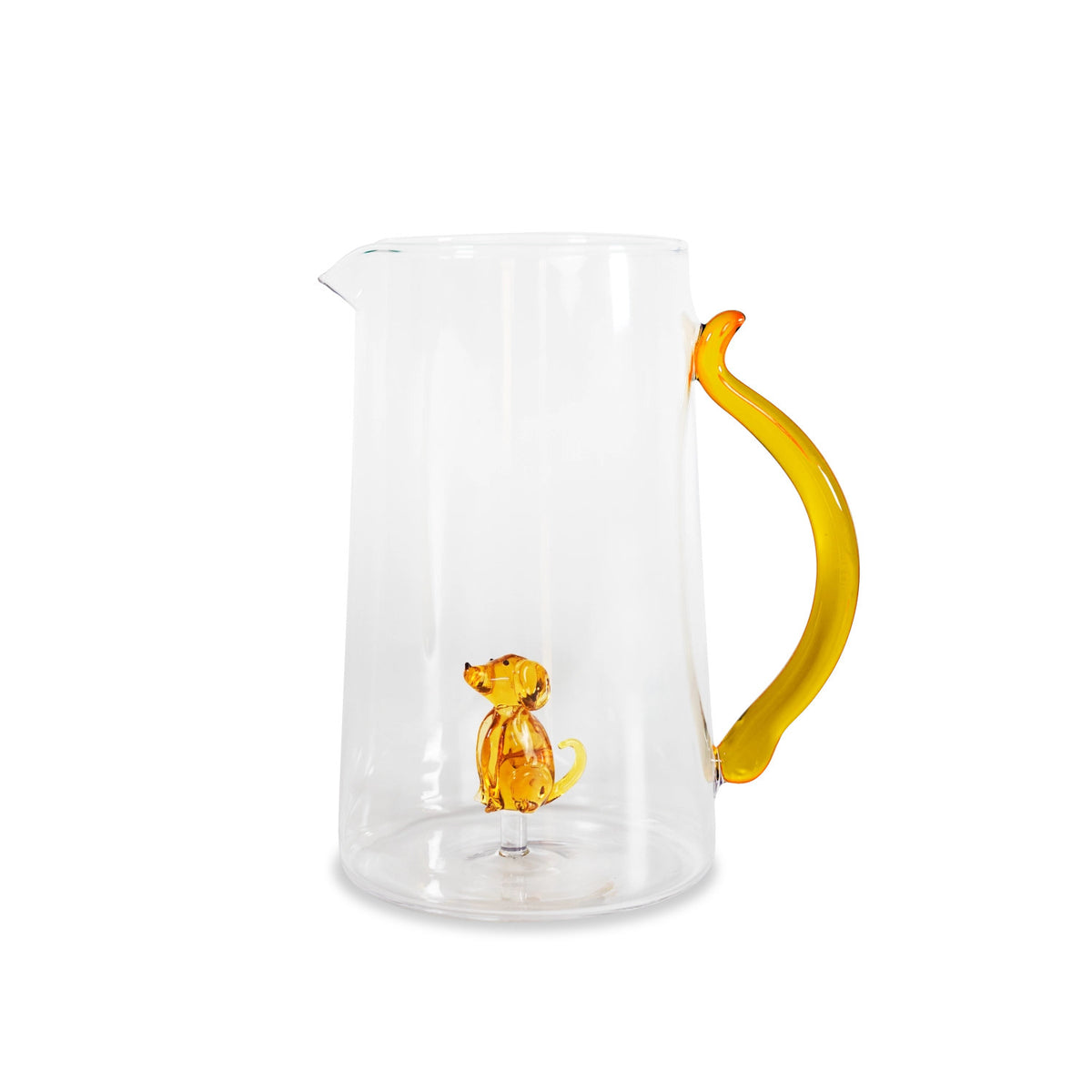 Krug aus Borosilikatglas Hund in Gelb präsentiert im Onlineshop von KAQTU Design AG. Karaffe ist von Easy Life