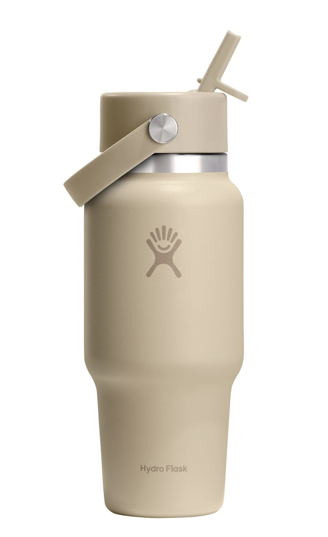 Trinkflasche Travel Wide Flex Deckel Strohhalm 700ml oat in Beige präsentiert im Onlineshop von KAQTU Design AG. Thermosflasche ist von Hydro Flask