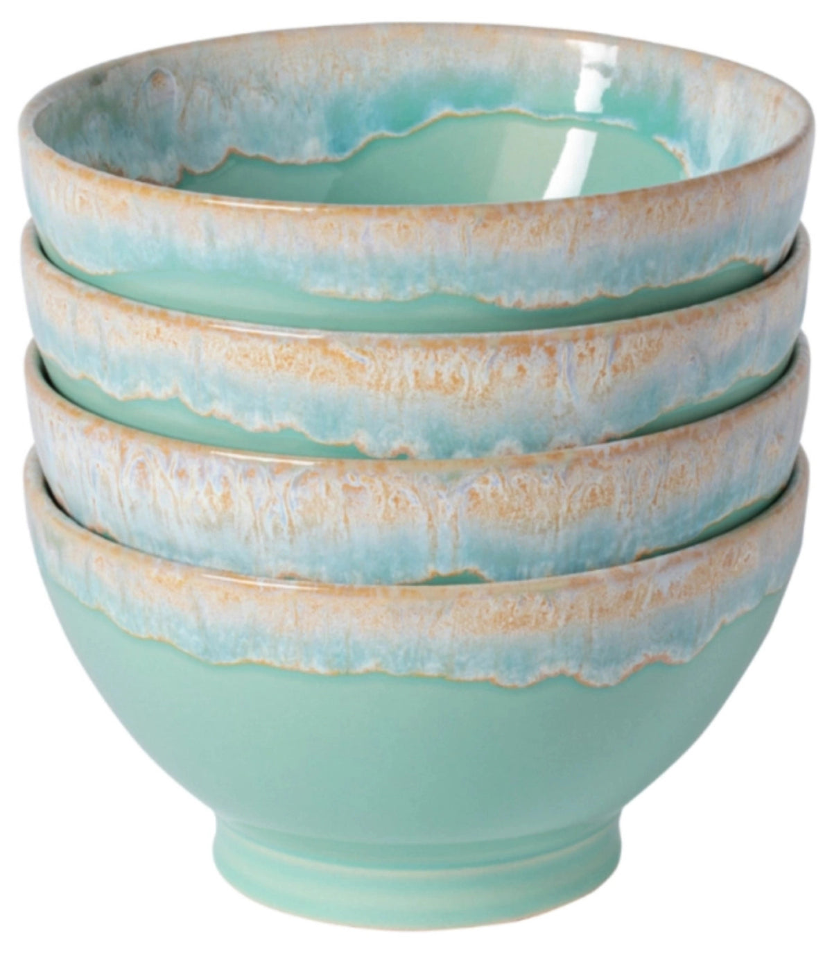 4er Set Latte Bowls Schale 550ml D14.5cm H8cm aqua in Blau präsentiert im Onlineshop von KAQTU Design AG. Schale ist von Costa Nova