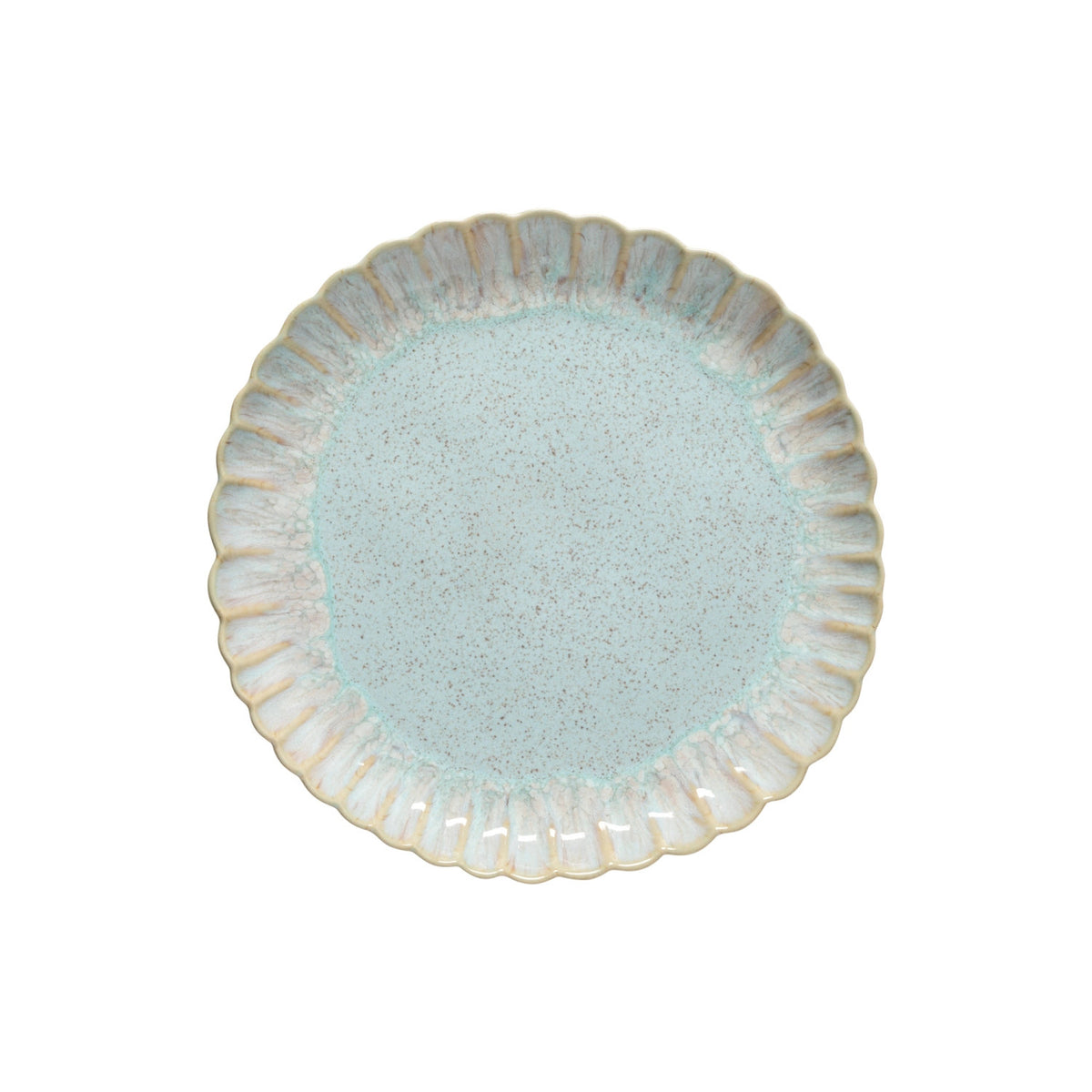 Blauer runder Teller Mallorca in Sea Blue von Costa Nova aus Steingut