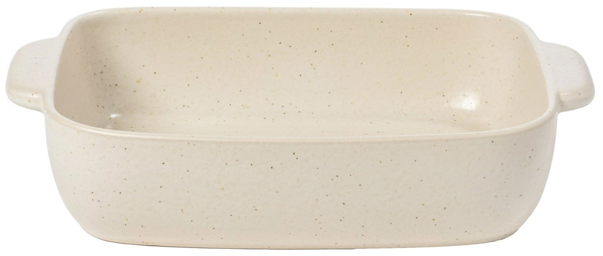 Rechteckige Backform in Beige/Vanilla von Costa Nova, Masse 32.8x22.3cm, Höhe 7.4cm, Fassungsvermögen 2.5 Liter, glatte Oberfläche im Steinzeug-Look.