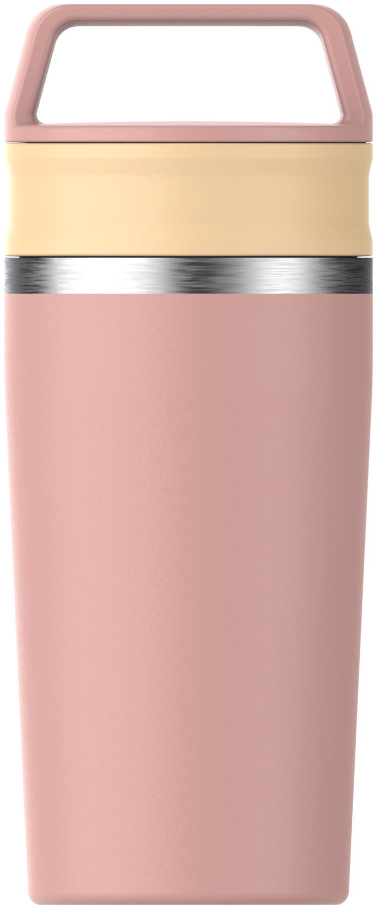 Stylischer Café-To-Go Travel Mug in zartem Peach Rose von Stanley, ideal für unterwegs. Perfekte Größe von 0.35l für Kaffee und Tee.